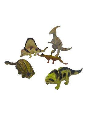 UKRD Vintage 1991 Set of 6 Dinosaurs Protoceratops Parasaurolophus Toys